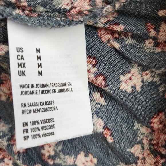 American Eagle Outfitters Floral Front Tie knot Bell Sleeve Dress Medium - Picture 5 of 7